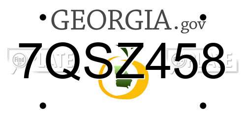 7QSZ458 Georgia License Plate