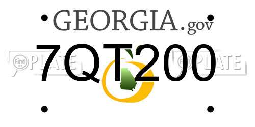 7QT200 Georgia License Plate