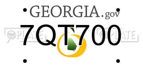 7QT700 Georgia License Plate