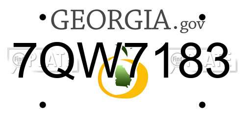 7QW7183 Georgia License Plate