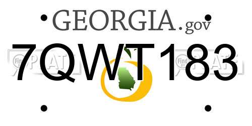 7QWT183 Georgia License Plate