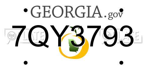 7QY3793 Georgia License Plate