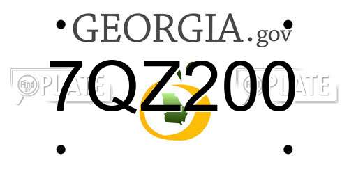 7QZ200 Georgia License Plate