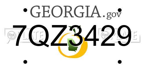 7QZ3429 Georgia License Plate