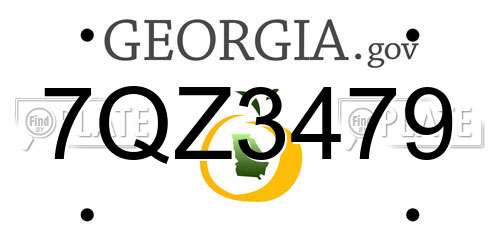 7QZ3479 Georgia License Plate