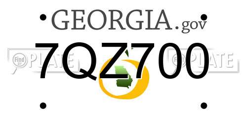7QZ700 Georgia License Plate