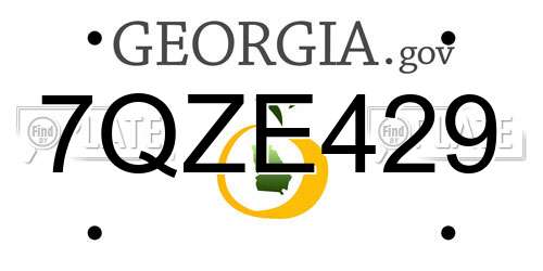 7QZE429 Georgia License Plate