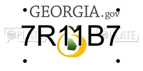 7R11B7 Georgia License Plate