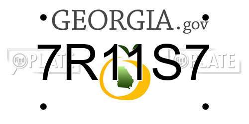 7R11S7 Georgia License Plate