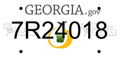 7R24018 Georgia License Plate