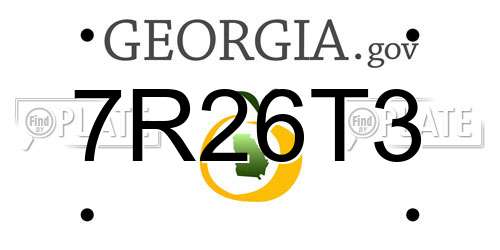 7R26T3 Georgia License Plate