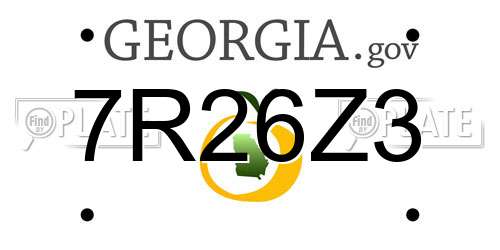 7R26Z3 Georgia License Plate