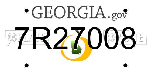7R27008 Georgia License Plate