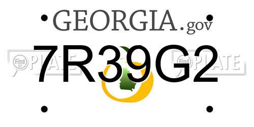 7R39G2 Georgia License Plate