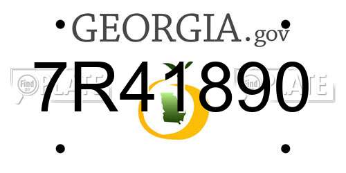 7R41890 Georgia License Plate