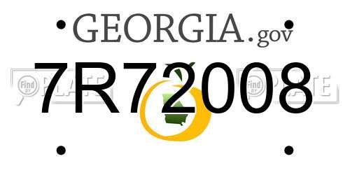 7R72008 Georgia License Plate