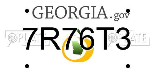 7R76T3 Georgia License Plate