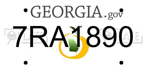 7RA1890 Georgia License Plate