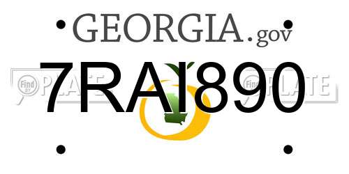 7RAI890 Georgia License Plate