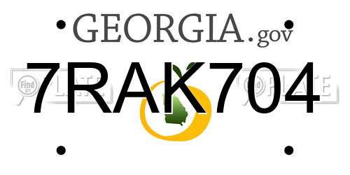 7RAK704 Georgia License Plate