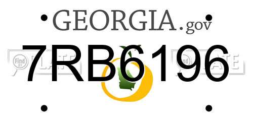 7RB6196 Georgia License Plate