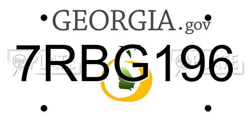 7RBG196 Georgia License Plate