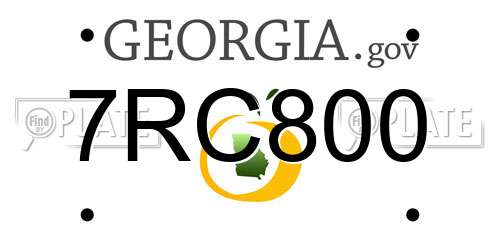 7RC800 Georgia License Plate