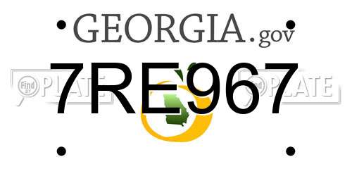 7RE967 Georgia License Plate