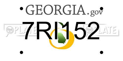 7RI152 Georgia License Plate