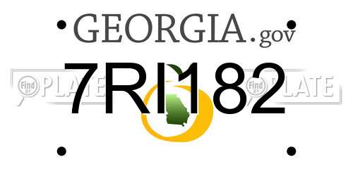 7RI182 Georgia License Plate