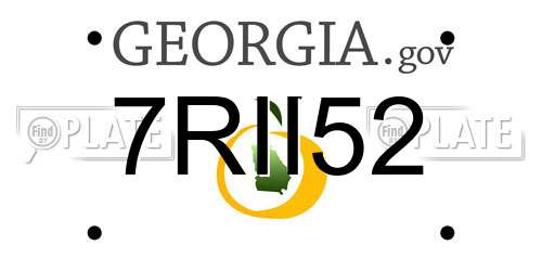 7RII52 Georgia License Plate