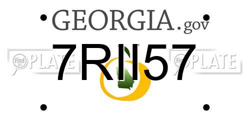 7RII57 Georgia License Plate
