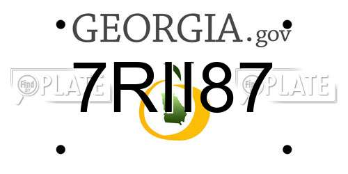 7RII87 Georgia License Plate
