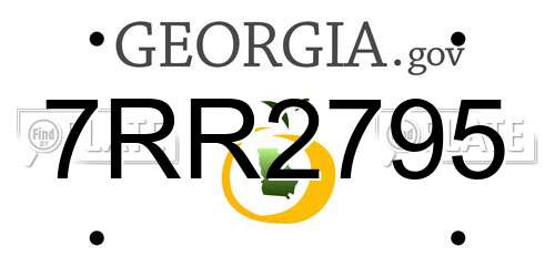 7RR2795 Georgia License Plate