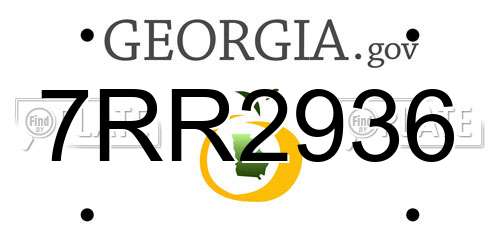 7RR2936 Georgia License Plate