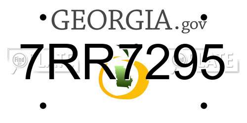 7RR7295 Georgia License Plate