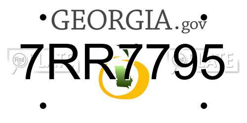 7RR7795 Georgia License Plate