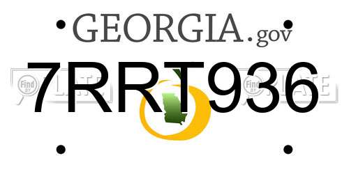 7RRT936 Georgia License Plate