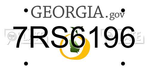 7RS6196 Georgia License Plate