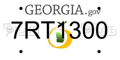 7RT1300 Georgia License Plate