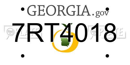 7RT4018 Georgia License Plate