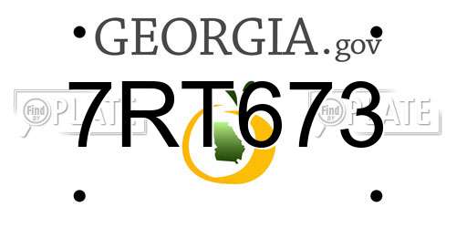 7RT673 Georgia License Plate