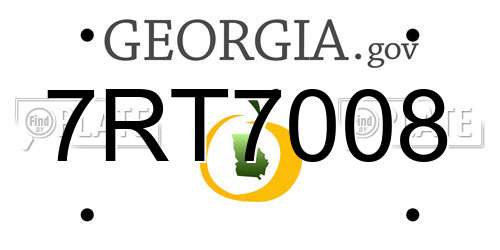 7RT7008 Georgia License Plate
