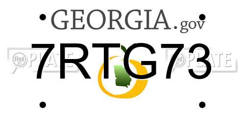 7RTG73 Georgia License Plate