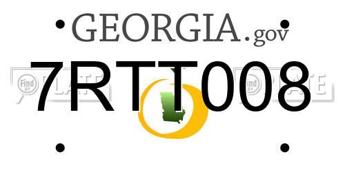 7RTT008 Georgia License Plate