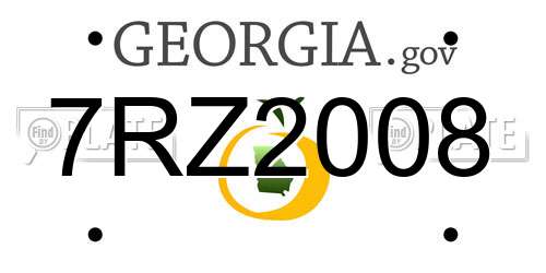 7RZ2008 Georgia License Plate