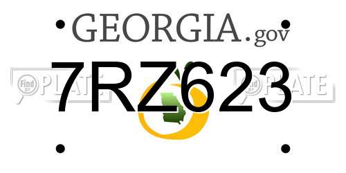 7RZ623 Georgia License Plate
