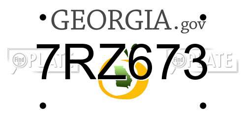 7RZ673 Georgia License Plate