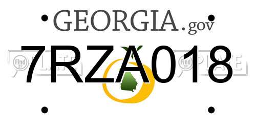 7RZA018 Georgia License Plate