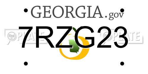 7RZG23 Georgia License Plate